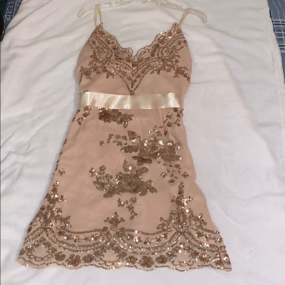 Rose gold hoco dress